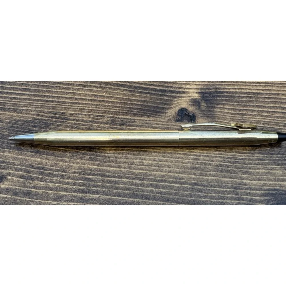 Vintage Cross‎ 10K Gold Filled Ballpoint Pen Blue Jewel Figural Clip W Box